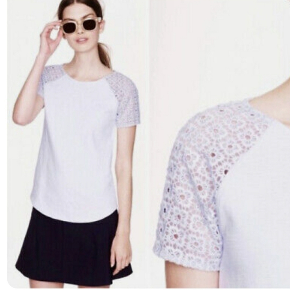J. Crew Women's Trim Lace Sleeve Ponte Top